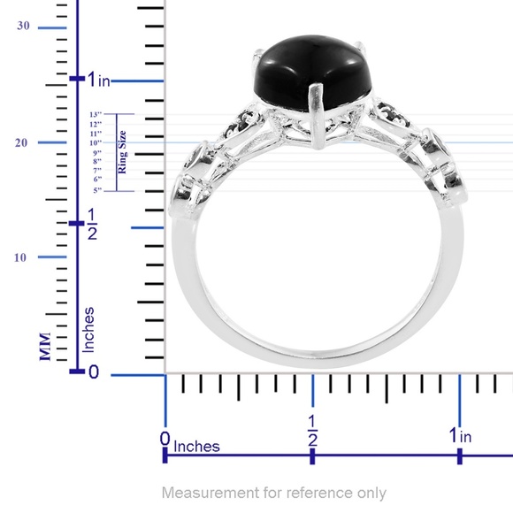 Black Onyx, Thai Black Spinel Sterling Silver Hear - Picture 4 of 4